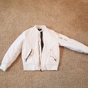 White bomber jacket